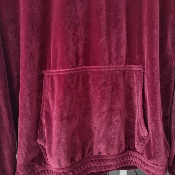 Forever 21 Mens velour/velvet burgundy hoodie size Small - Picture 7 of 9